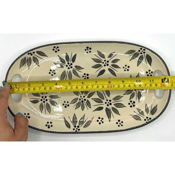 Temptations by Tara Serving Platter Old World Classic Handpainted Cream Floral - Picture 11 of 13